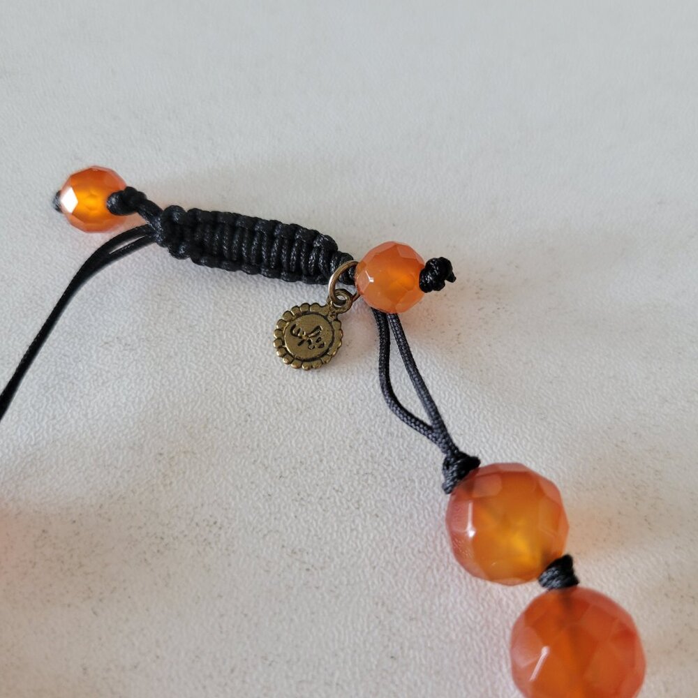 Sara Blaine Orange Beaded Bracelet Adjustable with Pouch - Picture 5 of 9